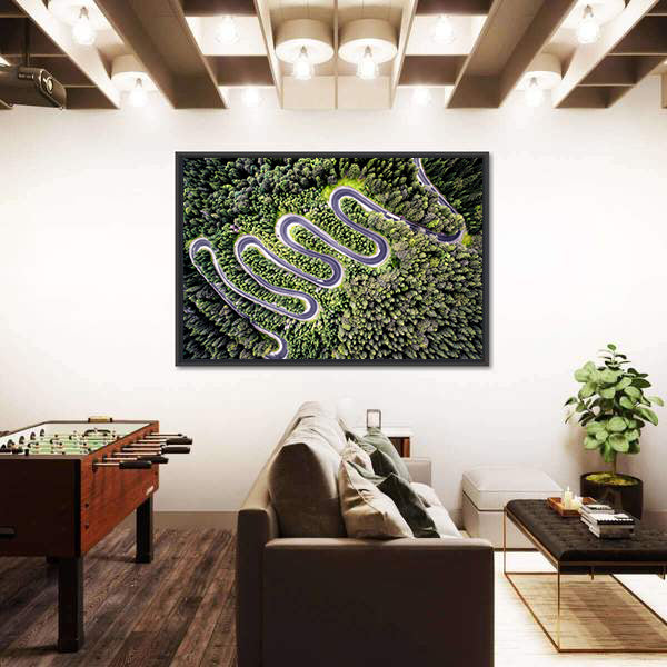 Transfagarasan Curvy Road In Romania Canvas Wall Art