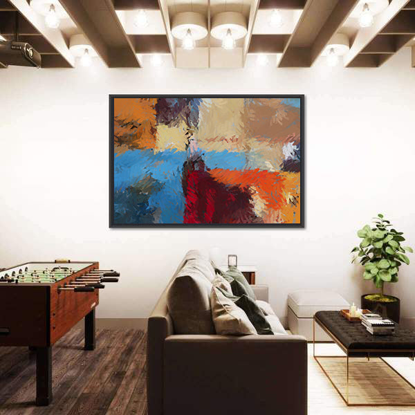 Hand-drawn Textured Abstract Painting Canvas Wall Art