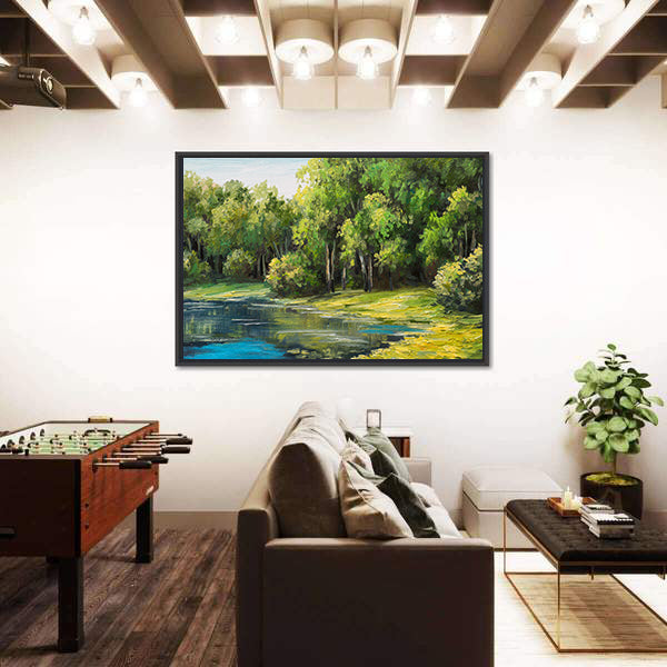 Lake in the Forest Canvas Wall Art