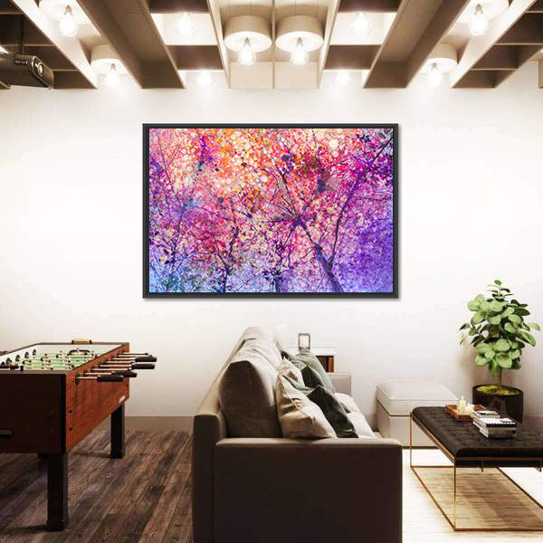 Cherry Blossom Flower Abstract Canvas Wall Art