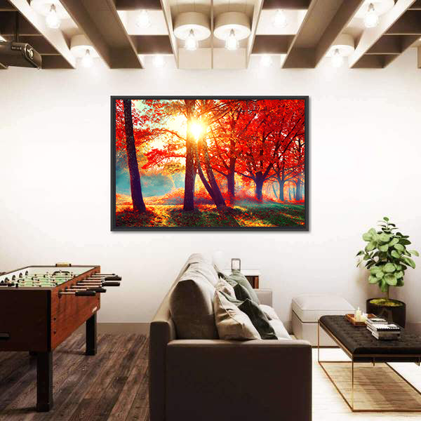 Beautiful Autumnal Park Canvas Wall Art