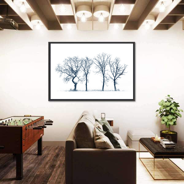 Trees In Winter Canvas Wall Art