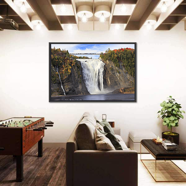 Montmorency Falls In Quebec Canada Canvas Wall Art