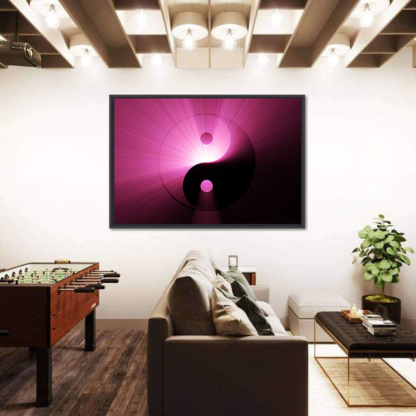 Tai Chi Yin Yang Symbol Light Flare Canvas Wall Art