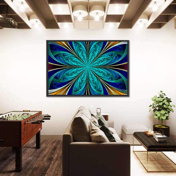 Multicolored Fractal Flower Canvas Wall Art