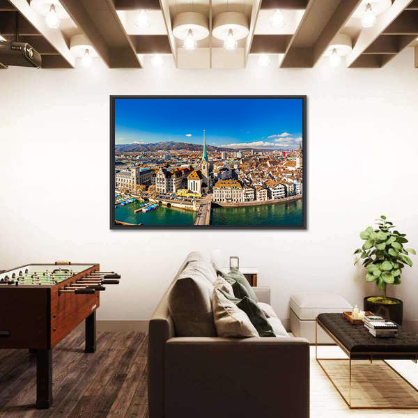 Historic Zurich City Canvas Wall Art