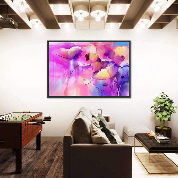 Tulip Flowers Abstract Canvas Wall Art