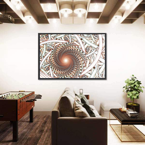 Shiny Fractal Spiral Canvas Wall Art