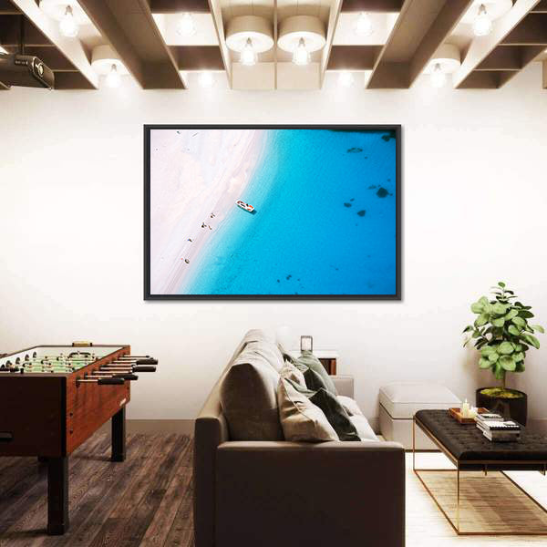 Aerial Beach on Zakynthos Island Canvas Wall Art