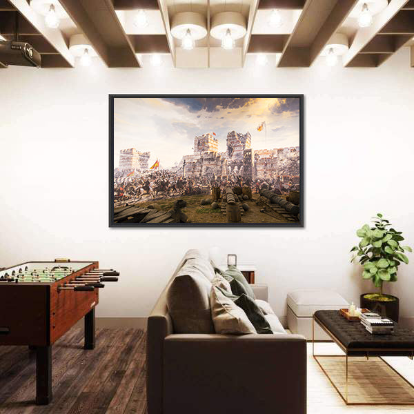 Historic Fall of Constantinople In 1453 Canvas Wall Art