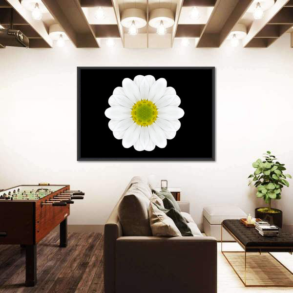 Close Up Of White Flower Mandala Canvas Wall Art
