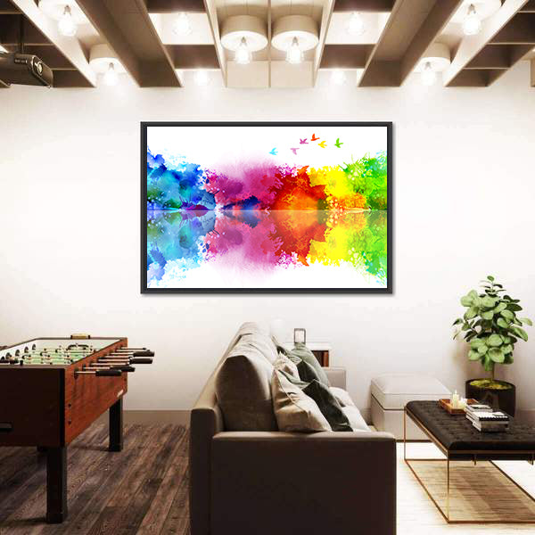 Flying Flock Of Birds Canvas Wall Art