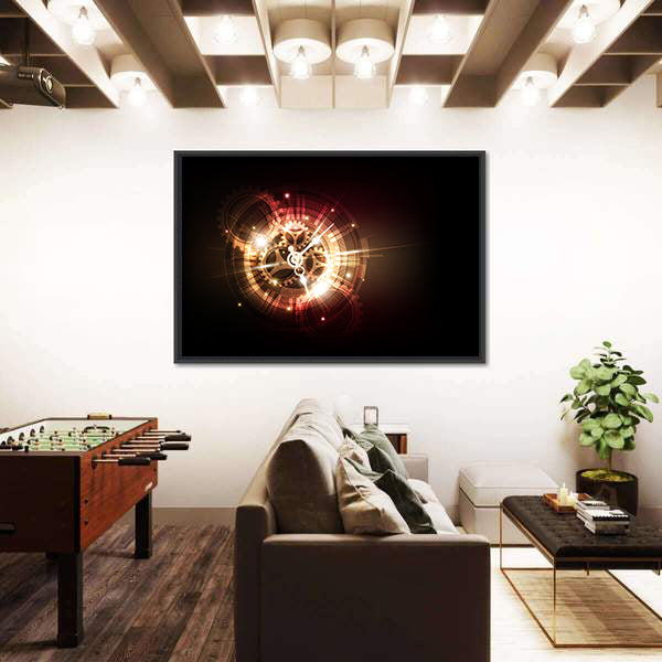 Clock Time Machine Concept Canvas Wall Art