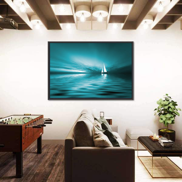 Sailing At Sunset Canvas Wall Art