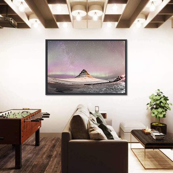 Aurora Borealis Over Kirkjufell Iceland Canvas Wall Art