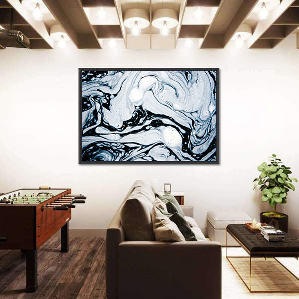 Water Foam Marble Abstract Canvas Wall Art