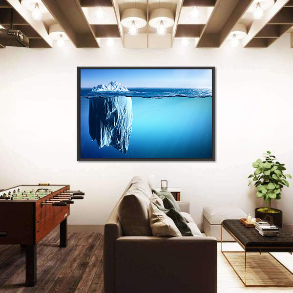 Iceberg Floating On Sea Canvas Wall Art
