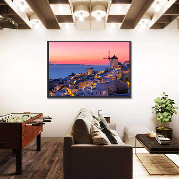 Sunset in Santorini Canvas Wall Art