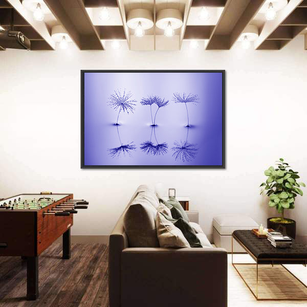 Dandelion Seeds on Water Canvas Wall Art