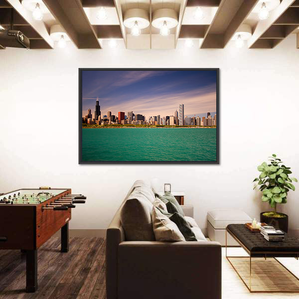 Chicago Skyline Over Lake Michigan Canvas Wall Art