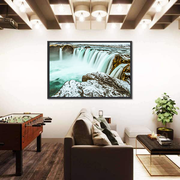 Godafoss Waterfall In Iceland Canvas Wall Art
