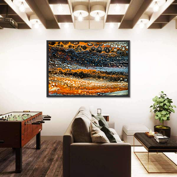 Liquid Painting With Cells Canvas Wall Art