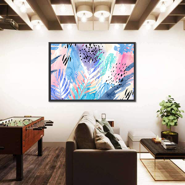 Shabby Tropical Leaves Canvas Wall Art