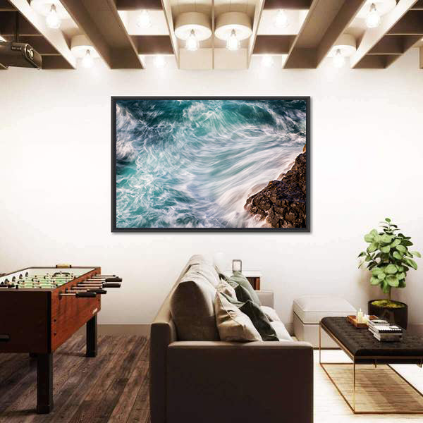 Ocean Waves Abstract Canvas Wall Art