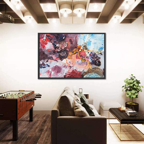 Multicolored Impasto Brushstrokes Canvas Wall Art