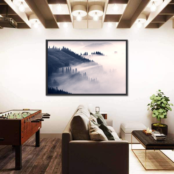 Foggy Carpathians In Ukraine Canvas Wall Art
