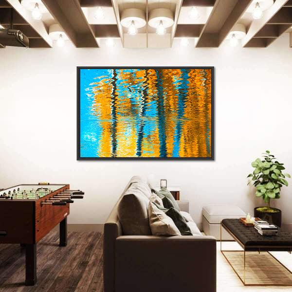 Autumn Reflections In Water Canvas Wall Art