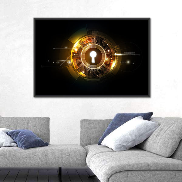 Glowing Keyhole Abstract Canvas Wall Art