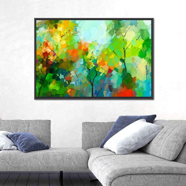 Spring Forest Abstract Canvas Wall Art