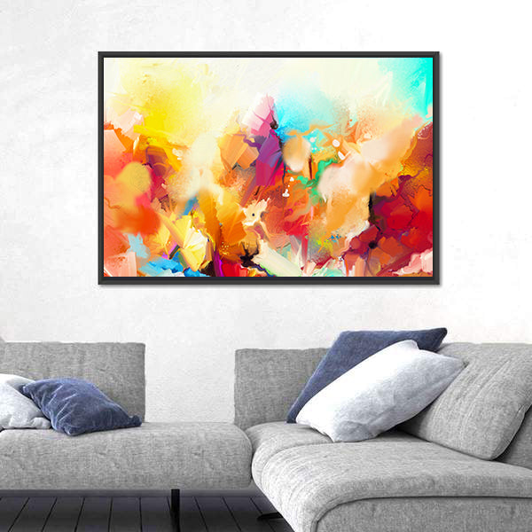 Colorful Abstract Flowers Canvas Wall Art