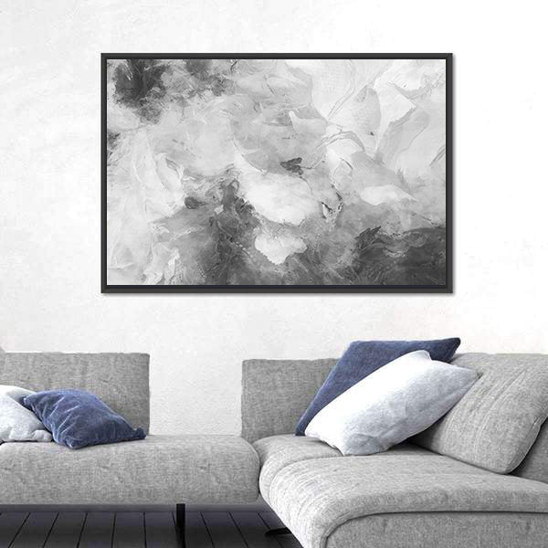 Monochrome Wide Brushstrokes Canvas Wall Art
