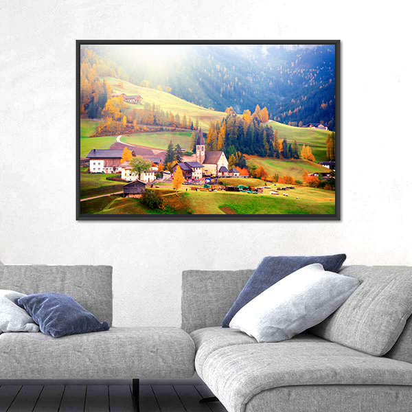 Santa Maddalena Village at Sunrise Canvas Wall Art