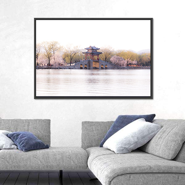 Beijing Palace with Cherry Blossoms Canvas Wall Art