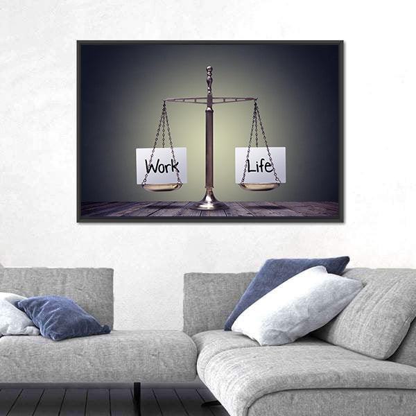 Work and Life Balance Scale Canvas Wall Art