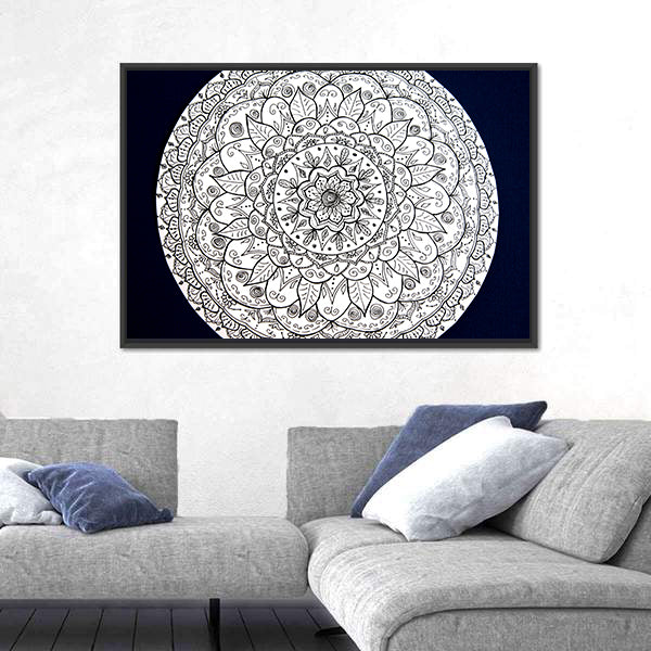 Ornamental Flower Mandala Canvas Wall Art