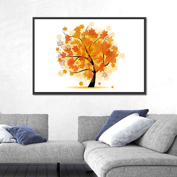 Maple Tree In Autumn Canvas Wall Art