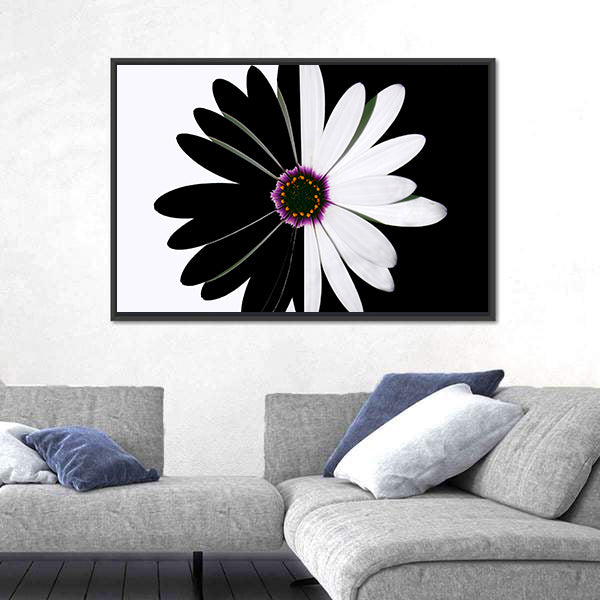 Black And White Flower Canvas Wall Art