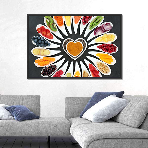 Healthy Heart Food Canvas Wall Art