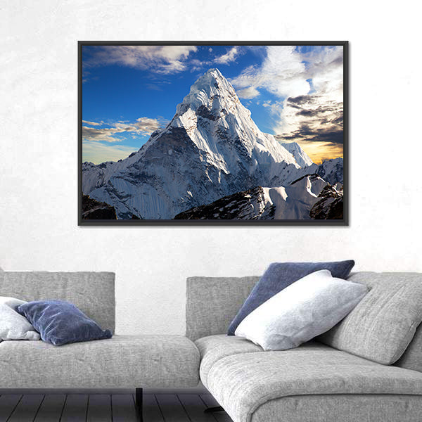 Evening View Of Ama Dablam In Nepal Canvas Wall Art