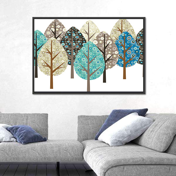 Autumn Patterned Trees Canvas Wall Art