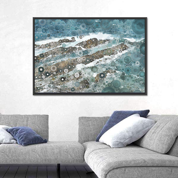 Mosaic Ocean Wave Texture Canvas Wall Art