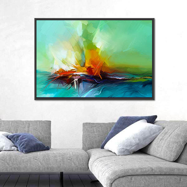 Stormy River Abstract Canvas Wall Art