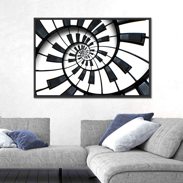 Spiral Piano Keyboard Canvas Wall Art