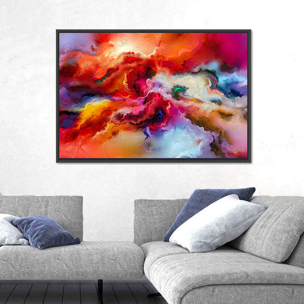Colorful Hand Drawn Brush Stroke Abstract Canvas Wall Art