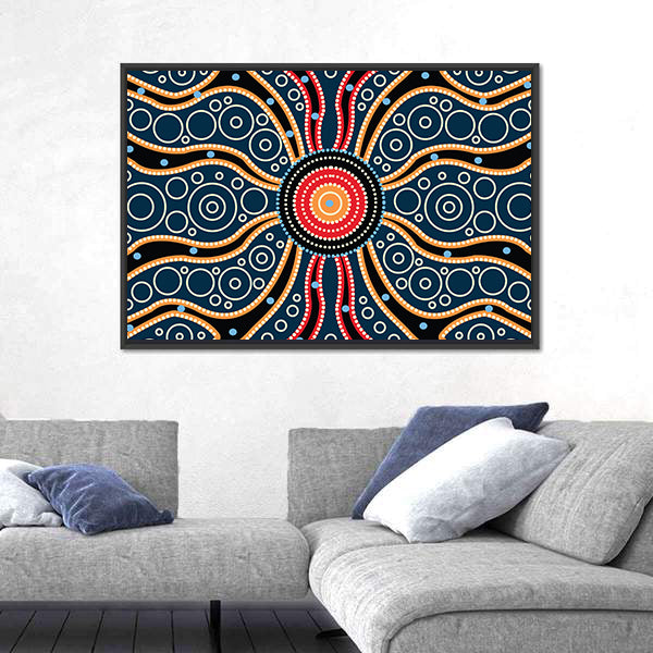 Blue Mandala Connection Canvas Wall Art