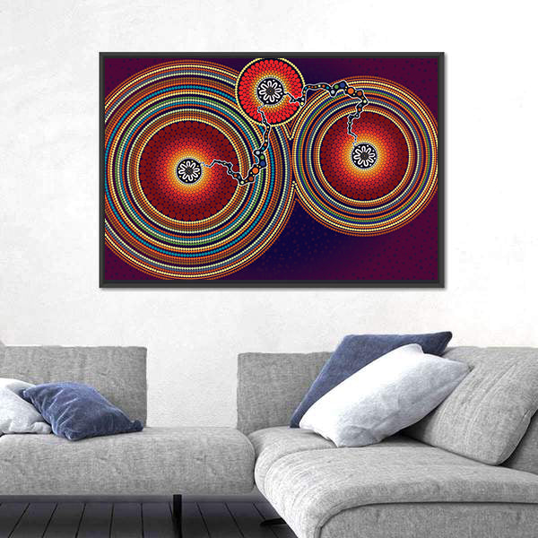 Aboriginal Dot Mandala Connection Canvas Wall Art